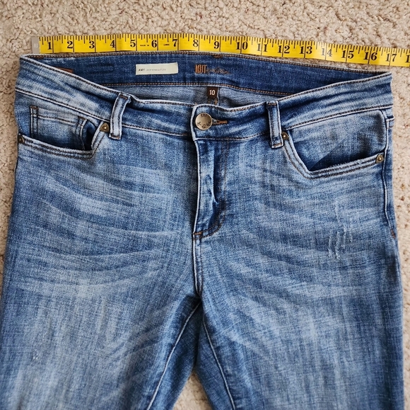Kut From the Kloth Amy Crop Straight Leg Denim Medium Wash Mid Rise Jeans10 - Picture 5 of 7